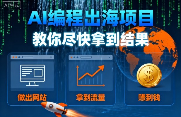 AI编程出海项目，教你尽快拿到结果-做出网站、拿到流量、賺到钱-淘米帮