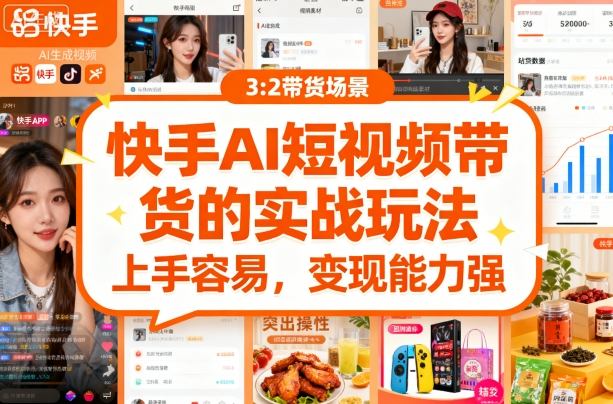 快手ai短视频带货的实战玩法，上手容易，变现能力强-淘米帮