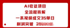 AI收徒项目全流程拆解一条视频成交35单日利润突破1k+-淘米帮