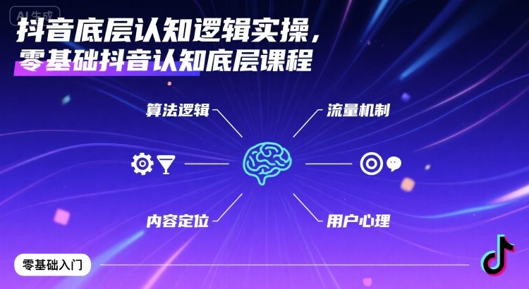 抖音底层认知逻辑实操，零基础抖音认知底层课程-淘米帮