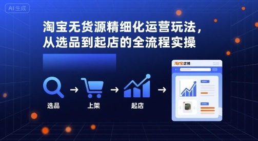 淘宝无货源精细化运营玩法，从选品到起店的全流程实操-淘米帮