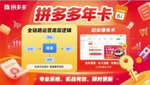 【精】拼多多年卡【8月更新6节】拼多多全链路运营底层逻辑，超级爆单术-淘米帮