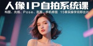 人像IP自拍系统课：构图、光线、Pose、氛围、手机修图 15章实操学完即出片-淘米帮