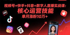 视频号+快手+抖音+数字人直播实战课(9月-淘米帮