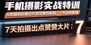 手机摄影实战特训,从拍摄到后期出片的完整技能链,7天拍出点赞大片-淘米帮