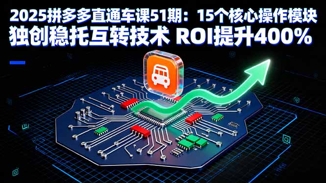 2025拼多多直通车课51期：15个核心操作模块 独创稳托互转技术 ROI提升400%-淘米帮