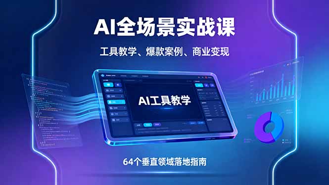AI全场景实战课，工具教学、爆款案例、商业变现，64个垂直领域落地指南-淘米帮