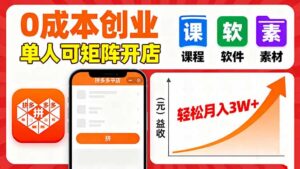 拼多多虚拟电商,0成本,单人可矩阵开店,轻松月入3W+-淘米帮