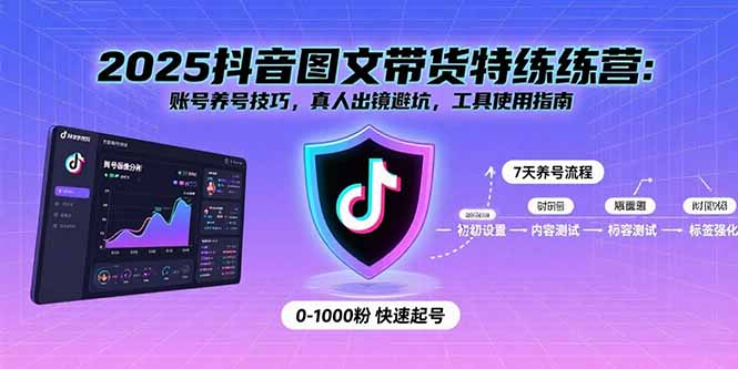 2025抖音图文带货特练营：账号养号技巧，真人出镜避坑，工具使用指南-淘米帮