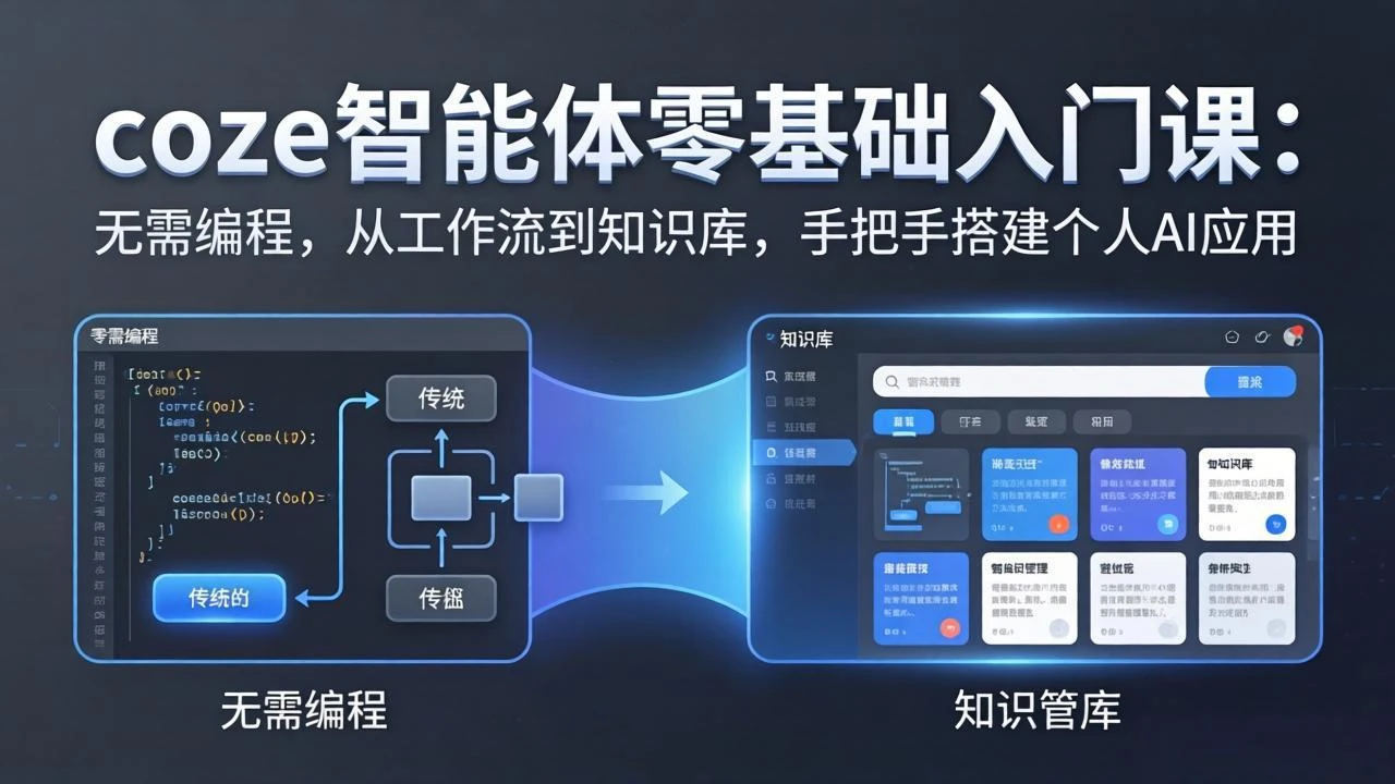 【精】coze智能体实战训练营零基础入门课：无需编程，从工作流到知识库，手把手搭建个人AI应用-淘米帮