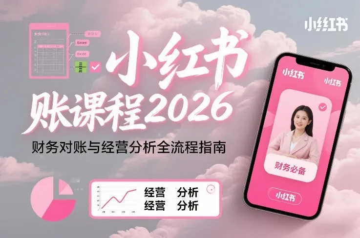 【精】小红书对账课程2026，财务对账与经营分析全流程指南-淘米帮