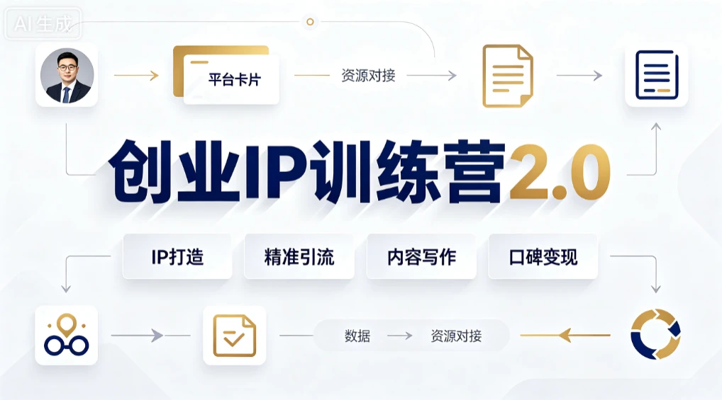 【精】创业IP训练营2.0｜创业IP全阶打造、多平台矩阵精准引流、高转化内容写作、项目资源对接与口碑变现闭环课程-淘米帮