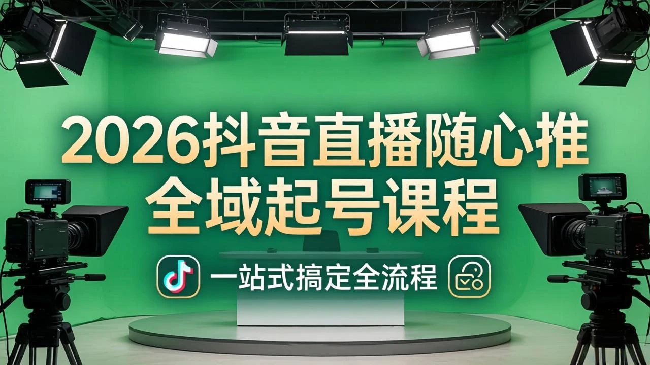 【精】2026抖音直播随心推全域起号课程:一站式搞定直播起号、稳号、放量全流程(更新4月-淘米帮