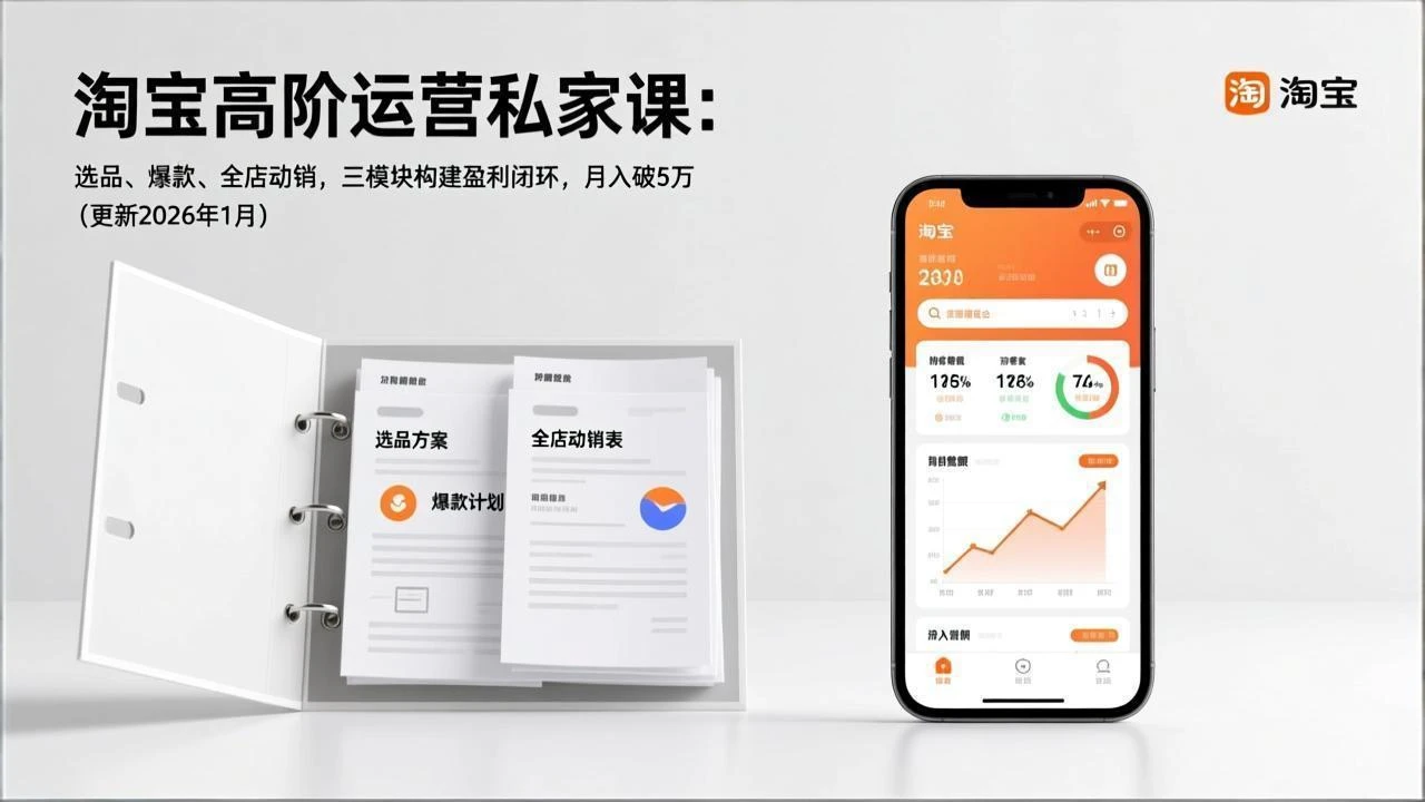 【精】淘宝高阶运营私家课：选品、爆款、全店动销，三模块构建盈利闭环，月入破5万（更新26年1月）-淘米帮