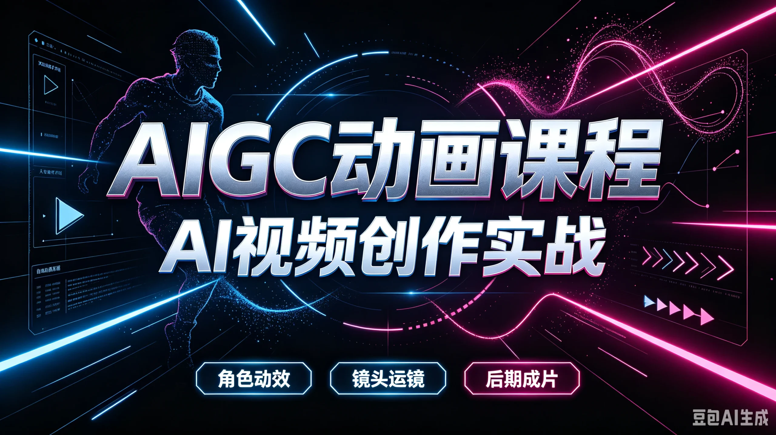 【精】AIGC动画课程,AI视频创作实战,角色动效、镜头运镜、后期成片-淘米帮