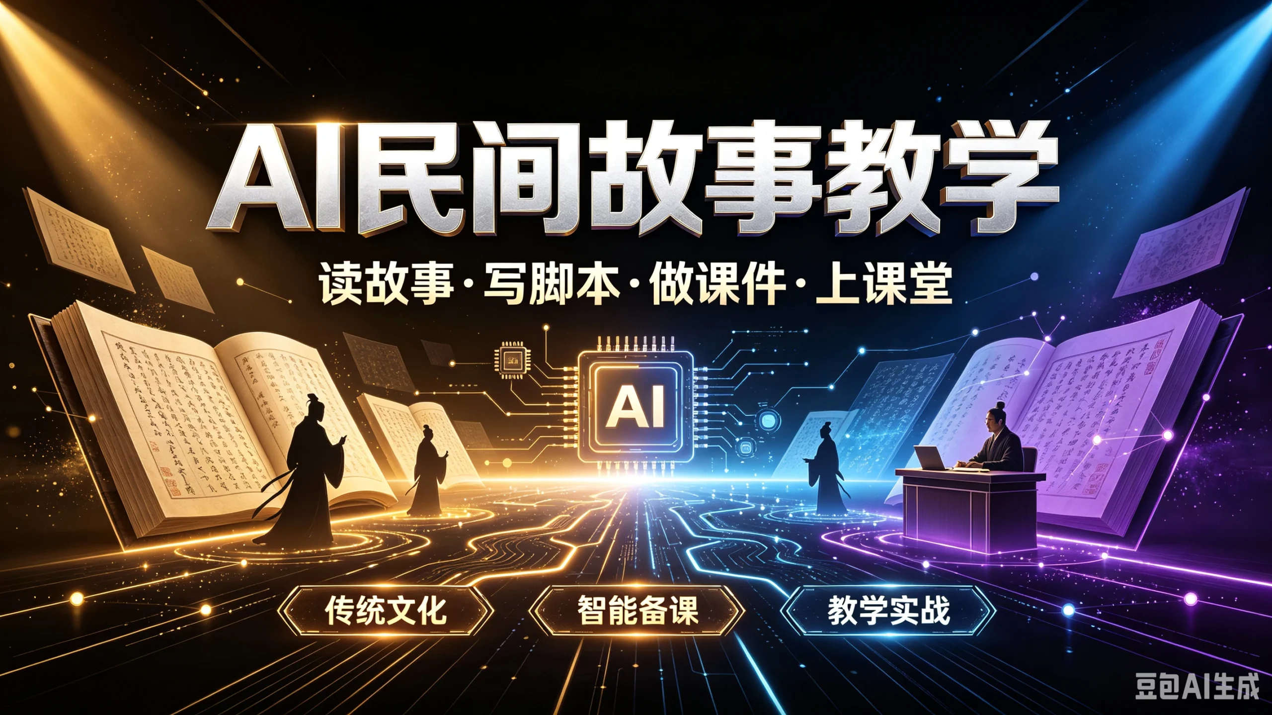AI民间故事教学读故事·写脚本·做课件·上课堂,传统文化、智能备课、教学实战-淘米帮