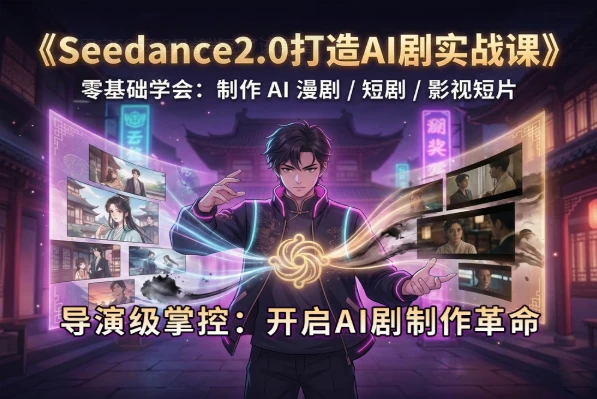 【精】Seedance2.0打造AI剧实战课,导演级掌控:开启AI剧制作革命-淘米帮