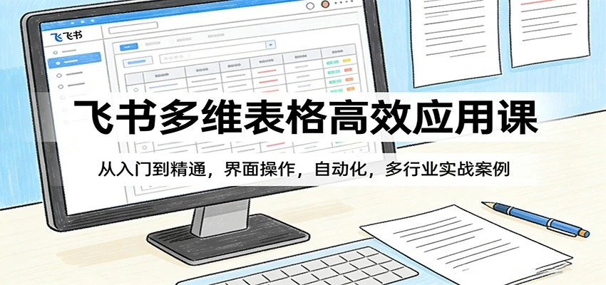 【精】飞书多维表格高效应用课：从入门到精通，自动化操作与多行业变现实战案例-淘米帮