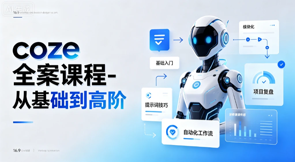 【精】coze全案课程-从基础到高阶，零基础扫盲到高阶精通，智能体创建+工作流搭建全链路-淘米帮
