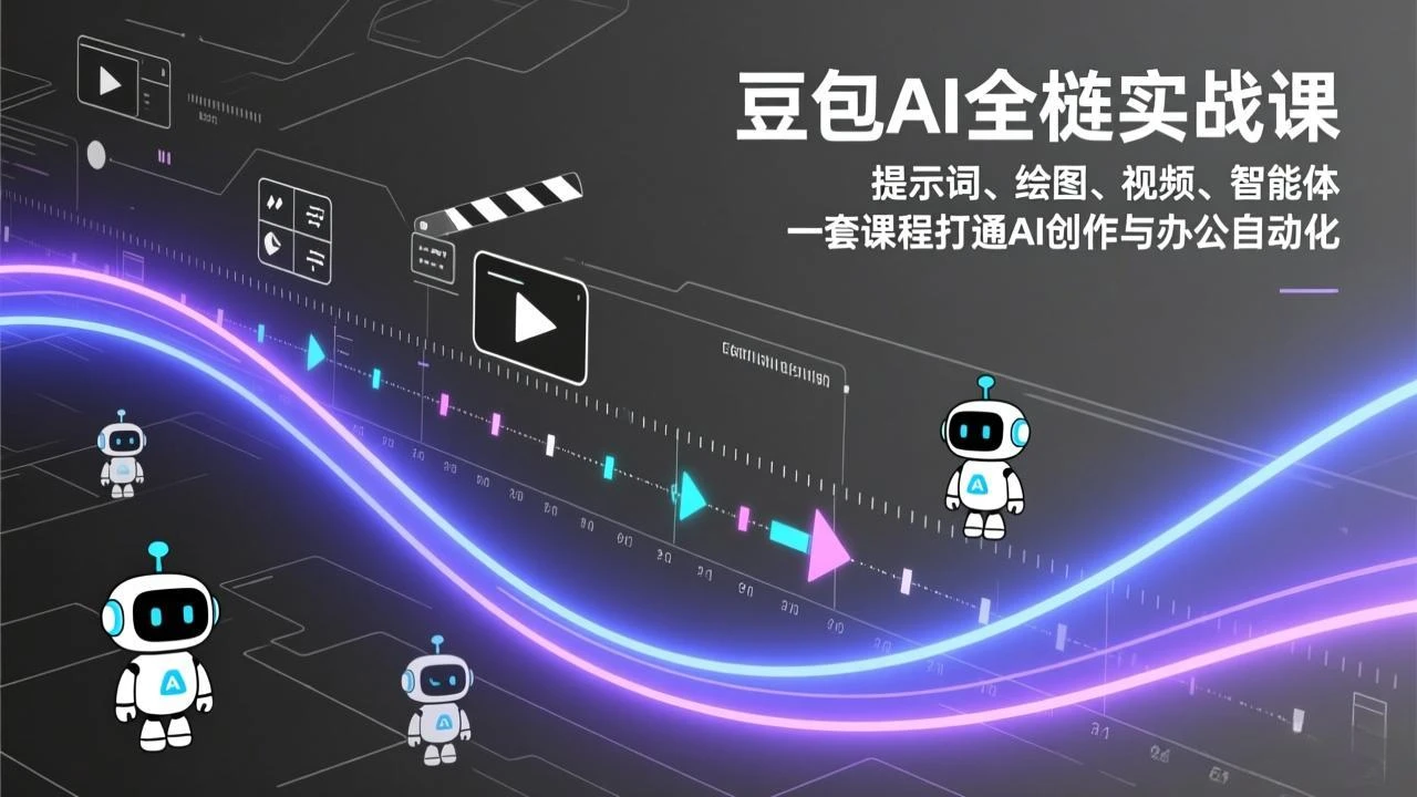【精】豆包AI全栈实战课：提示词、绘图、视频、智能体，一套课程打通AI创作与办公自动化-淘米帮