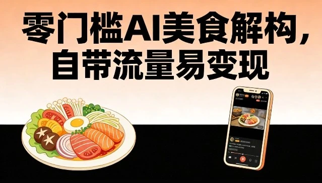 零门槛AI美食解构，自带流量易变现-淘米帮