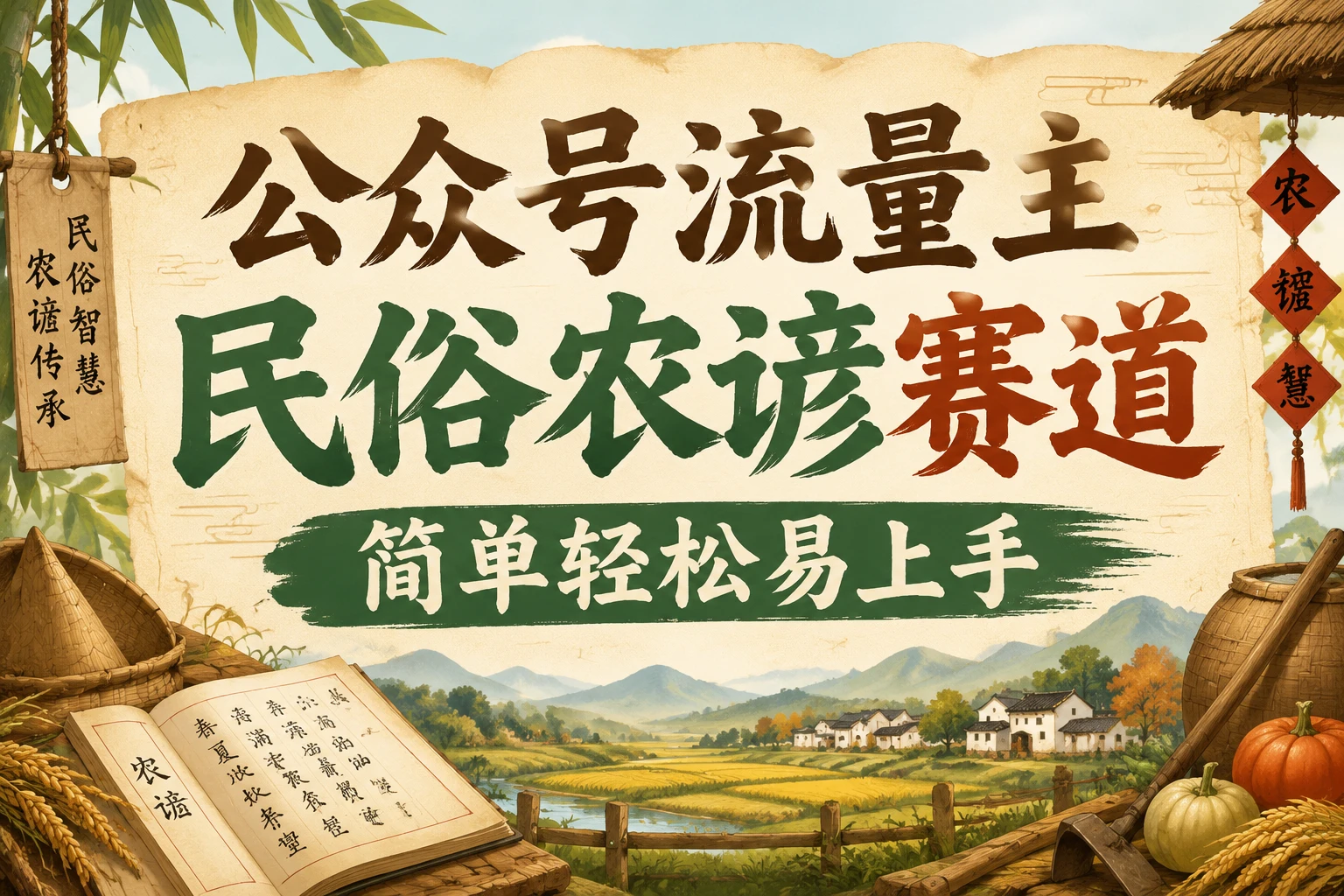 公众号流量主民俗农谚赛道，靠老祖宗留下的农谚写预测，选题不愁，结构固定，小白好上手！-淘米帮