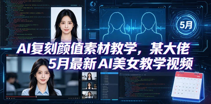 AI复刻颜值素材教学,某大佬5月最新AI美女教学视频,内含4月好物复刻教学-淘米帮
