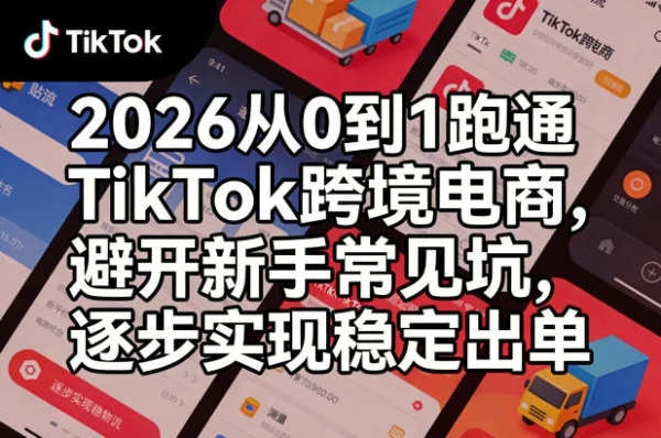 【精】2026从0到1跑通TikTok跨境电商,避开新手常见坑,逐步实现稳定出单(更新0414)-淘米帮