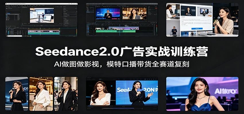 【精】Seedance2.0广告实战训练营:AI做图做影视,模特口播带货全赛道复刻-淘米帮