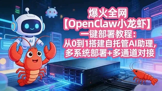 爆火全网【OpenClaw 小龙虾】一键部署教程：从0到1搭建自托管AI助理，多系统部署+多通道对接-淘米帮