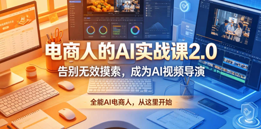 【精】电商人的AI实战课2.0，告别无效摸索，成为AI视频导演，全能AI电商人，从这里开始-淘米帮