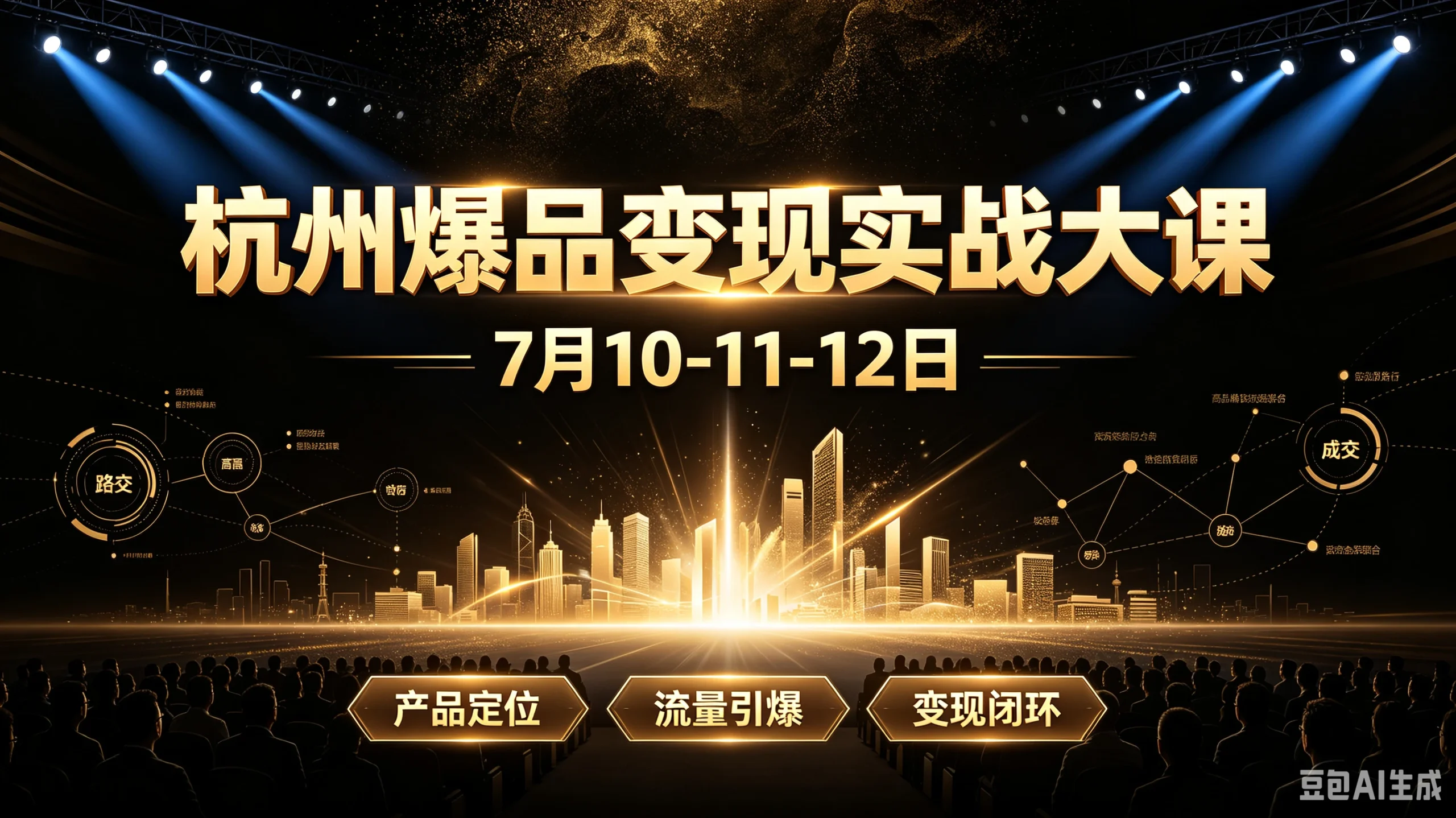 【精】杭州爆品变现实战大课,7月10-11-12日,产品定位、流量引爆、变现闭环-淘米帮