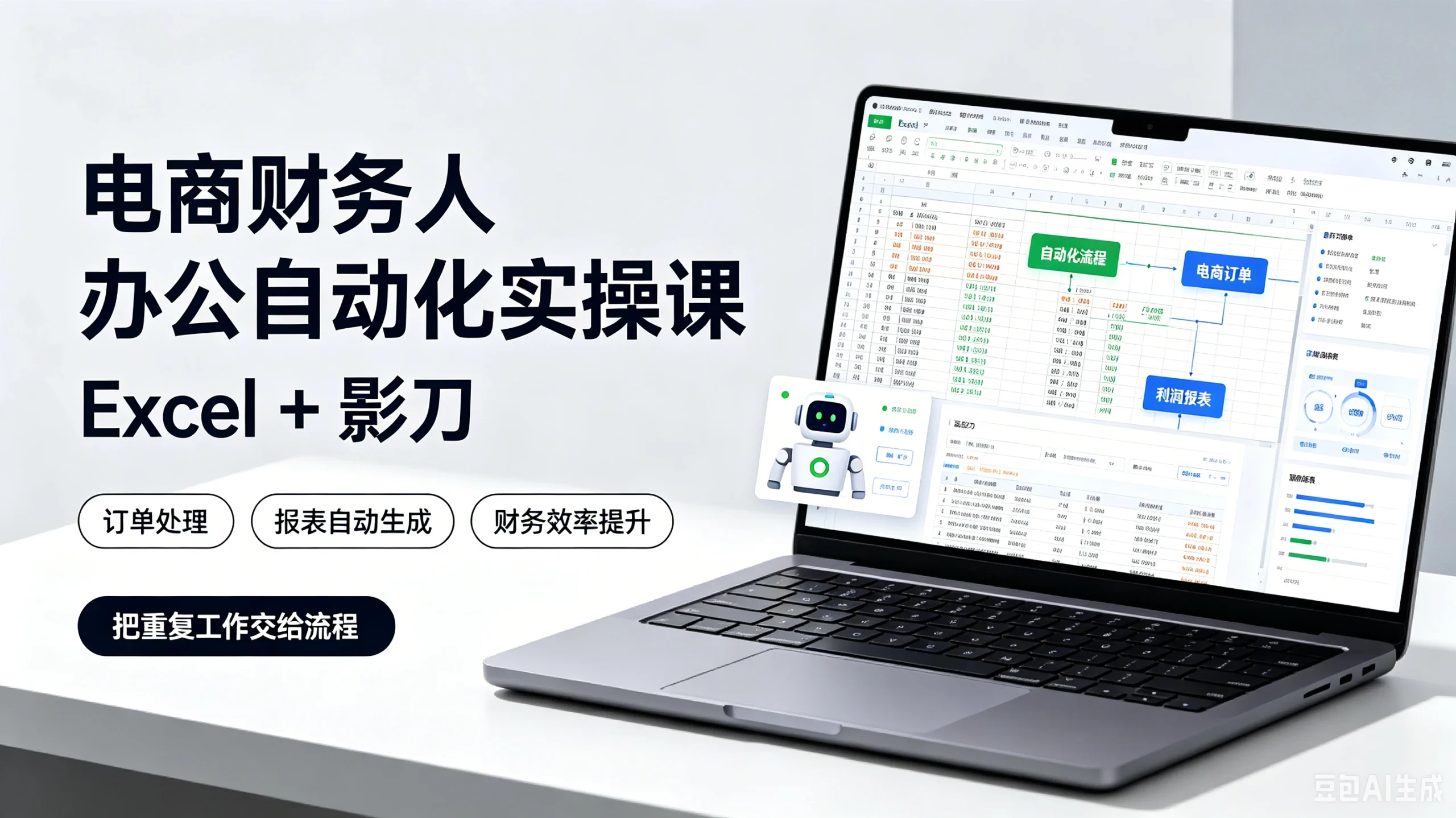 【精】电商财务人办公自动化实操课 excel+影刀-电商财务-淘米帮