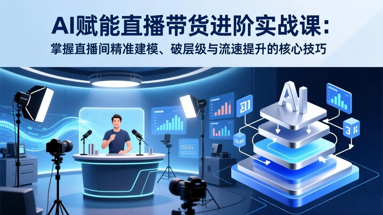 【精】AI赋能直播带货进阶实战课:掌握直播间精准建模、破层级与流速提升的核心技巧-淘米帮