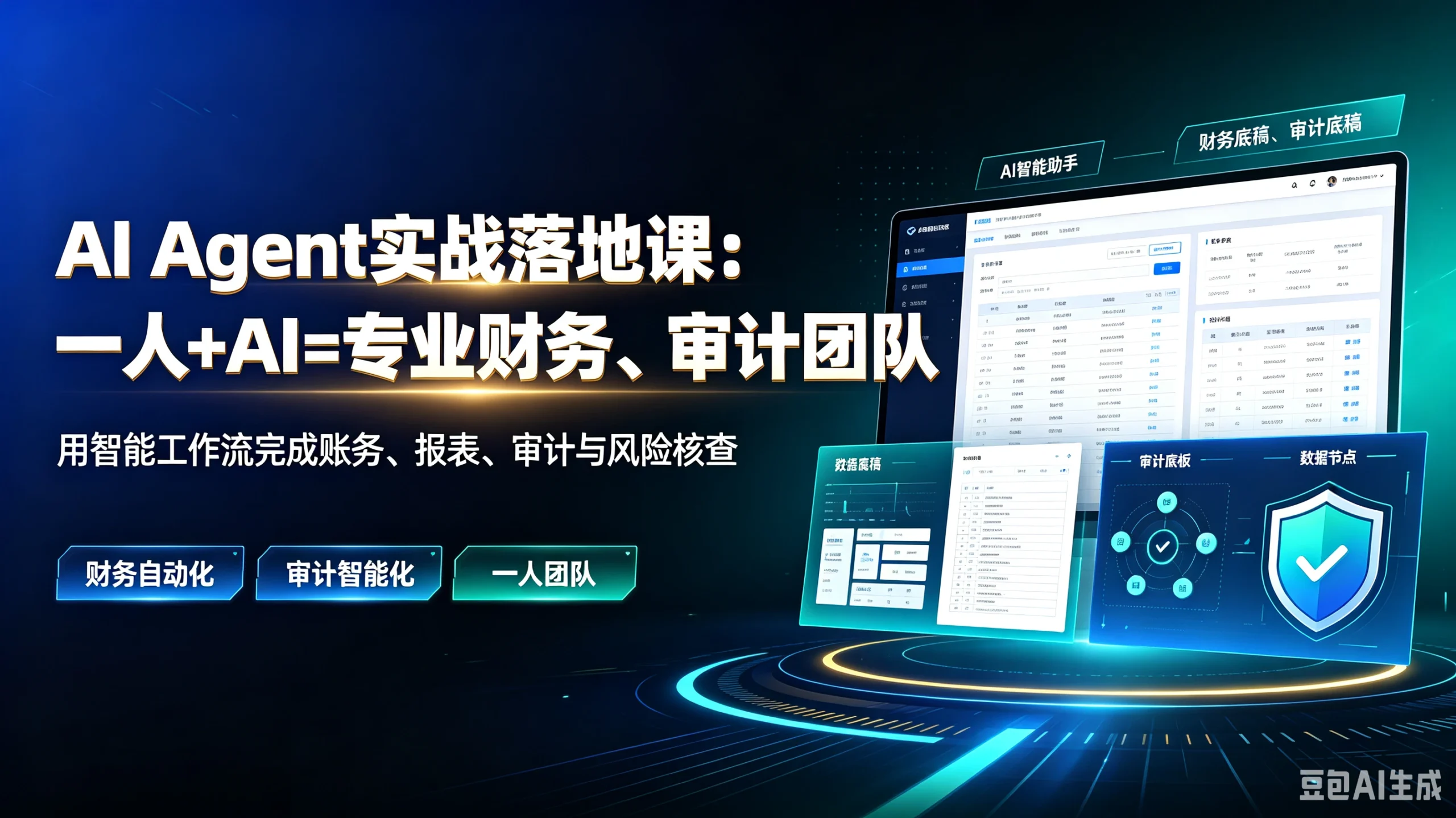 【精】AlAgent实战落地课：一人+AI=专业财务、审计团队用智能工作流完成账务、报表、审计与风险核，财务自动化、审计智能化、一人团队-淘米帮