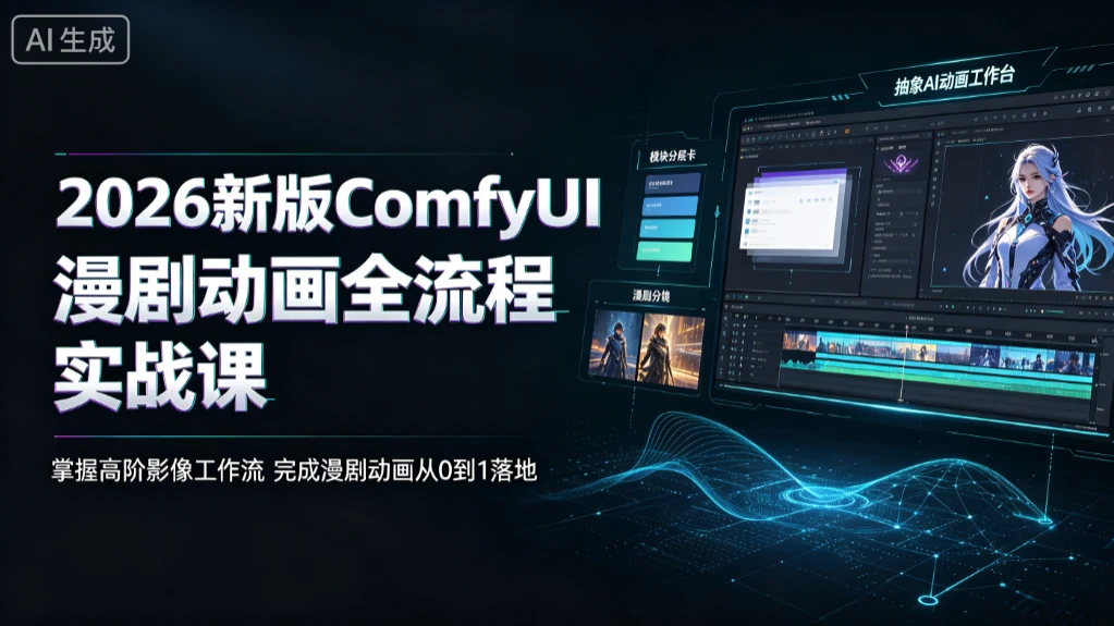 【精】2026新版ComfyUI漫剧动画全流程实战课,掌握高阶影像工作流,完成漫剧动画从0到1落地-淘米帮