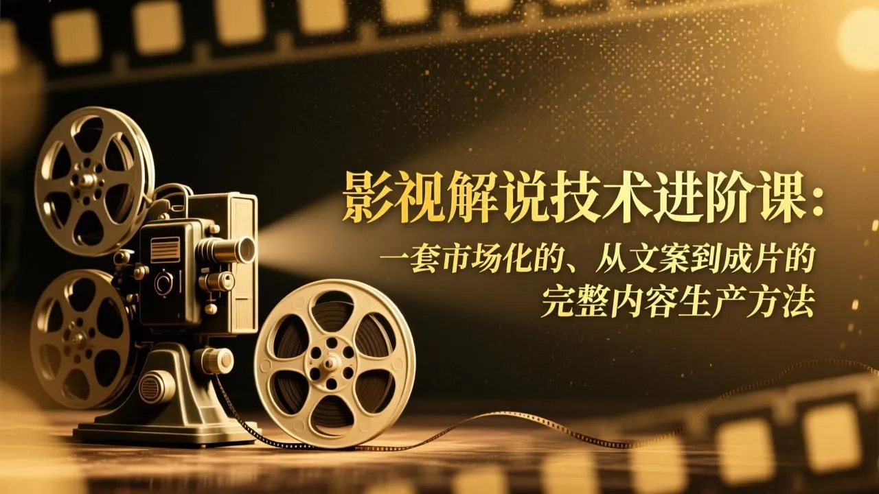 【精】影视解说技术进阶课:一套市场化的、从文案到成片的完整内容生产方法-淘米帮