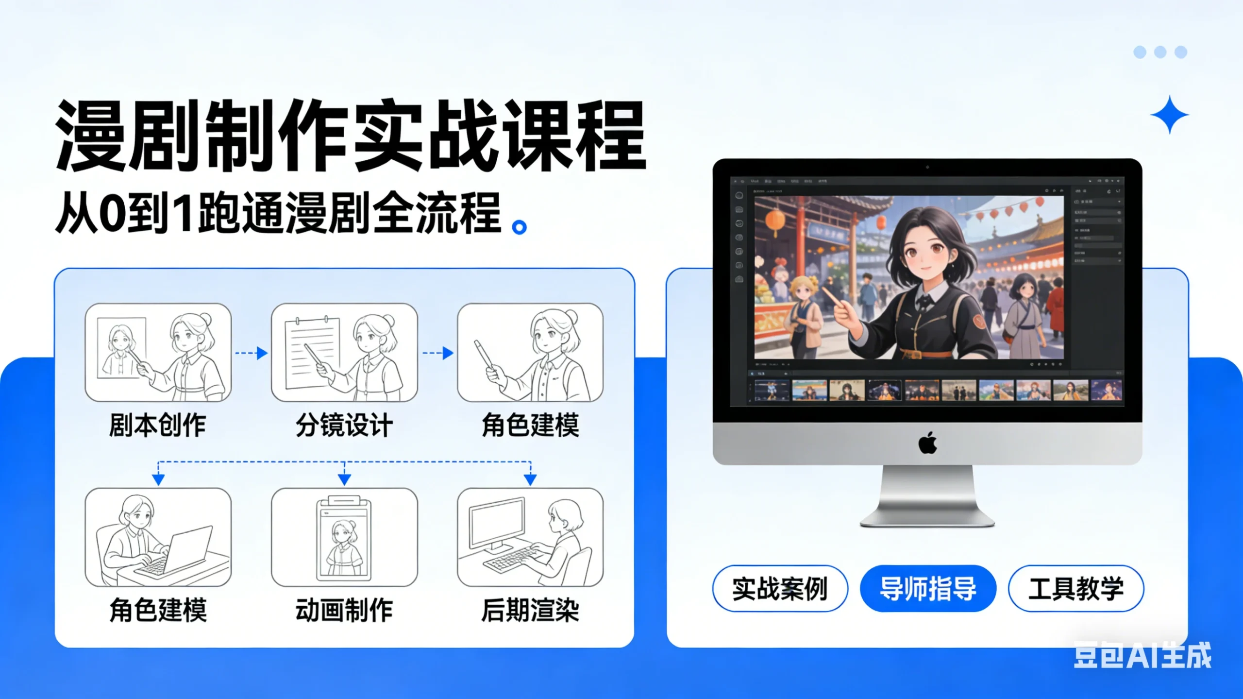 【精】漫剧制作实战课程从0到1跑通漫剧全流程-淘米帮
