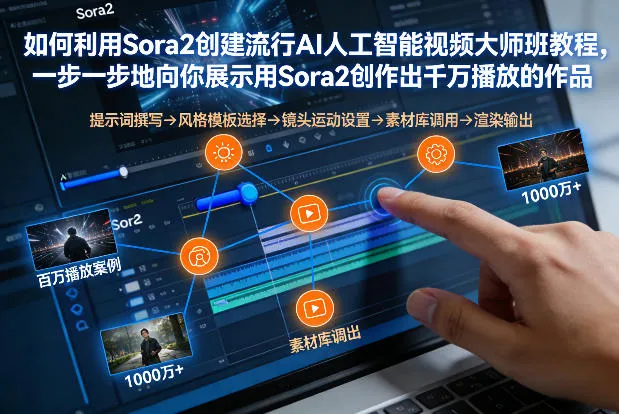 如何利用Sora2创建流行AI人工智能视频大师班，一步一步地向你展示用Sora2创作出千万播放的作品-淘米帮