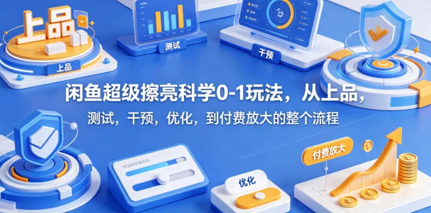 闲鱼超级擦亮科学0-1玩法,从上品,测试,干预,优化,到付费放大的整个流程-淘米帮