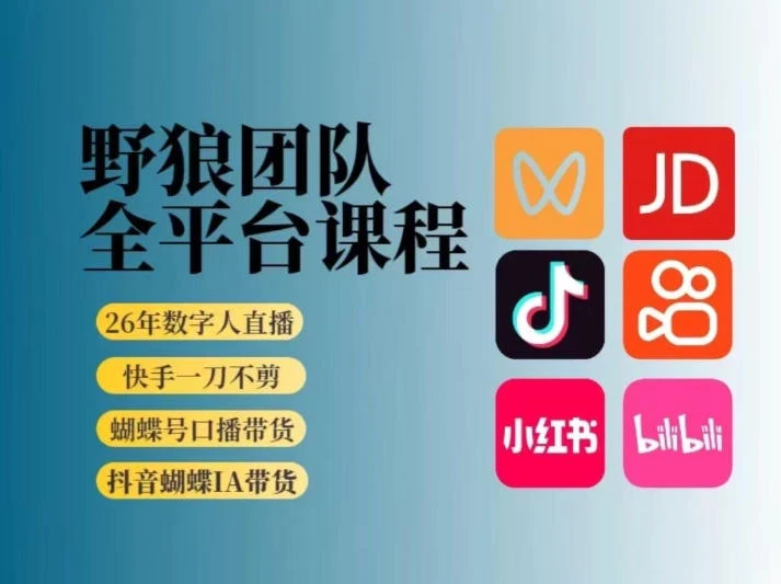 【精】野狼团队2026新版全平台短视频带货教学|打开流量突破口,开始Ai带货(更新26年3月)-淘米帮