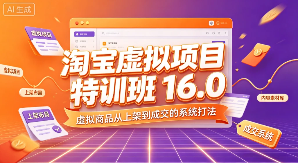 【精】淘宝虚拟项目特训班 16.0,虚拟商品从上架到成交的系统打法-淘米帮