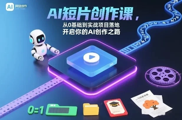 【精】AI短片创作课，从0基础到实战项目落地，开启你的AI创作之路-淘米帮