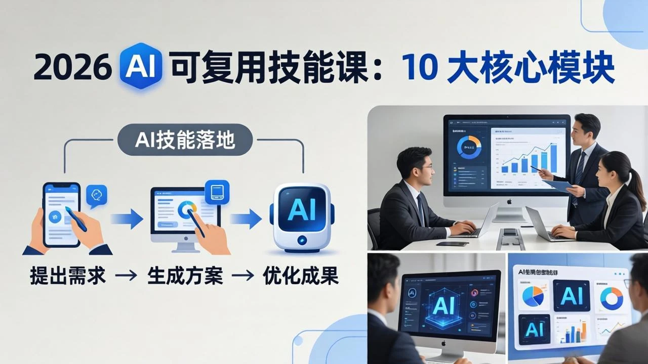 【精】陈厂长-AI实战技能课(2026年4月)10大核心模块,手把手教你把AI用进工作、产出成果-淘米帮