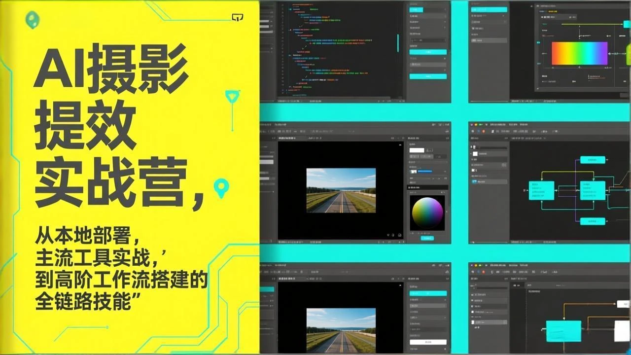 【精】图念的AI摄影提效实战营,从本地部署,主流工具实战,到高阶工作流搭建的全链路技能-淘米帮