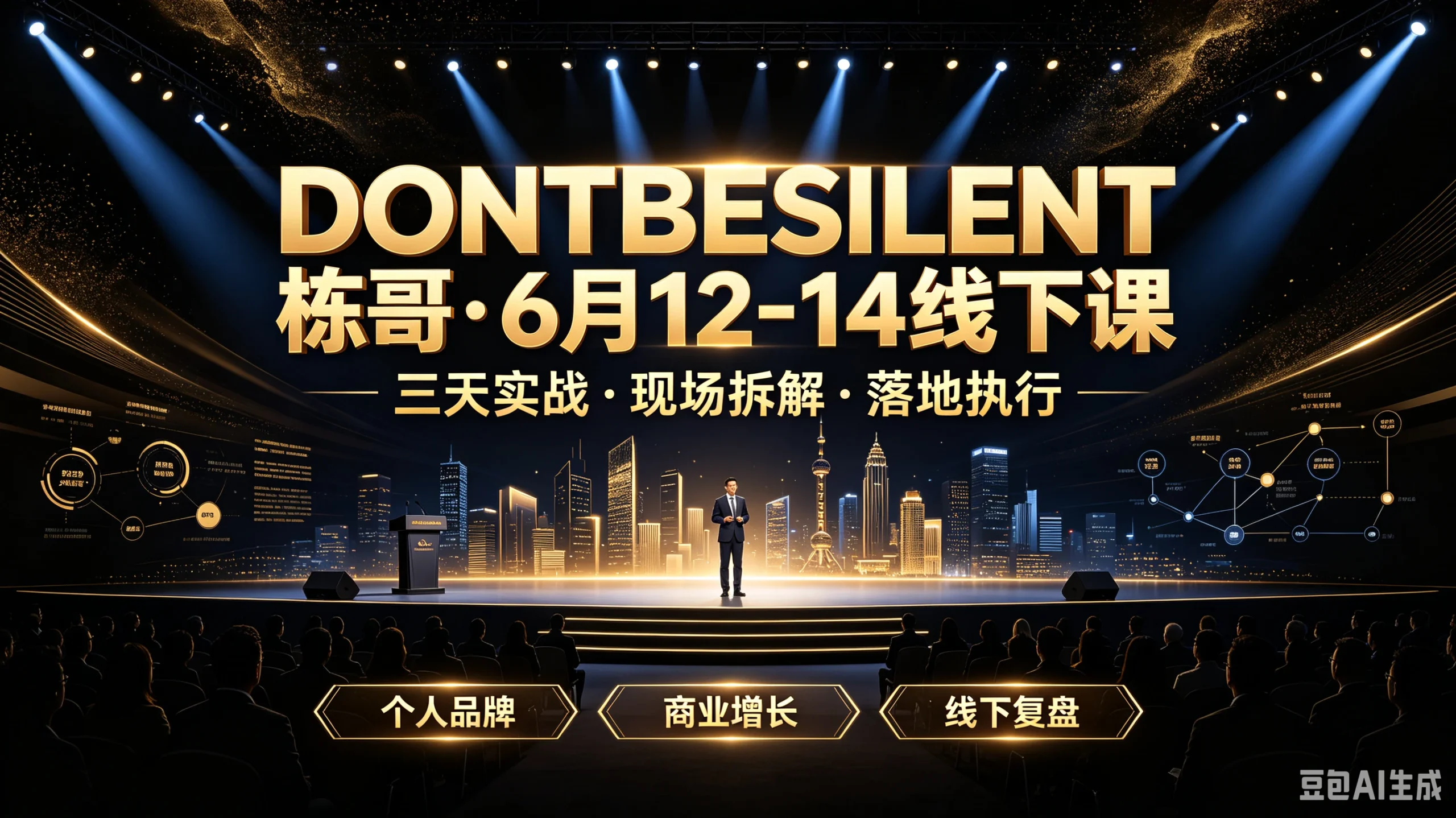 【精】DONTBESILENT栋哥·6月12-14线下课三天实战·现场拆解·落地执行,个人品牌、商业增长、线下复盘-淘米帮