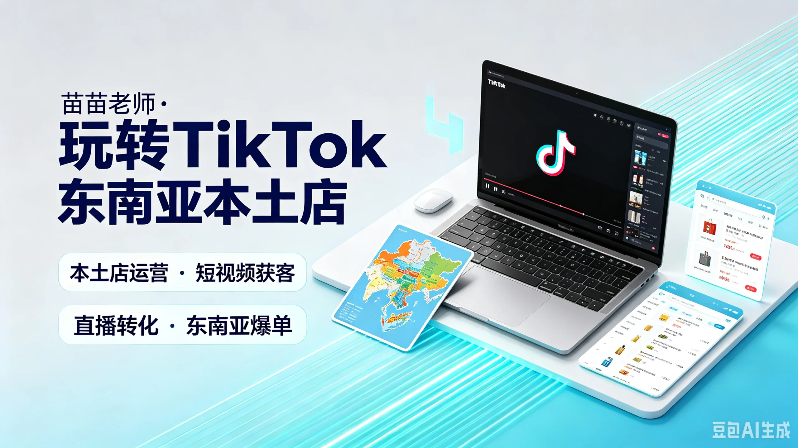 【精】苗苗老师·玩转TikTok东南亚本土店，本土店运营·短视频获客、直播转化·东南亚爆单-淘米帮