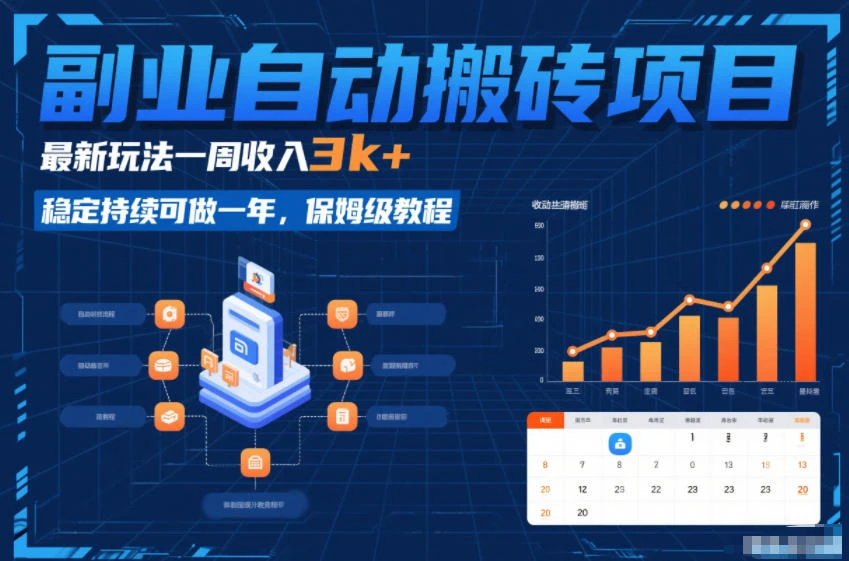 副业自动搬砖项目，最新玩法一周收入3k+，稳定持续可做一年，保姆级教程【揭秘】-淘米帮