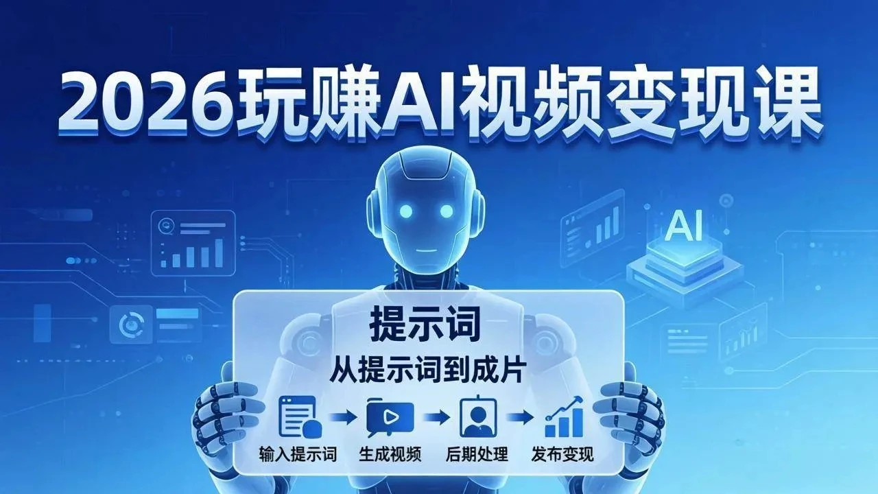 【精】2026玩赚AI视频变现课：掌握 AI 视频全流程技能，从提示词到成片高效产出-淘米帮