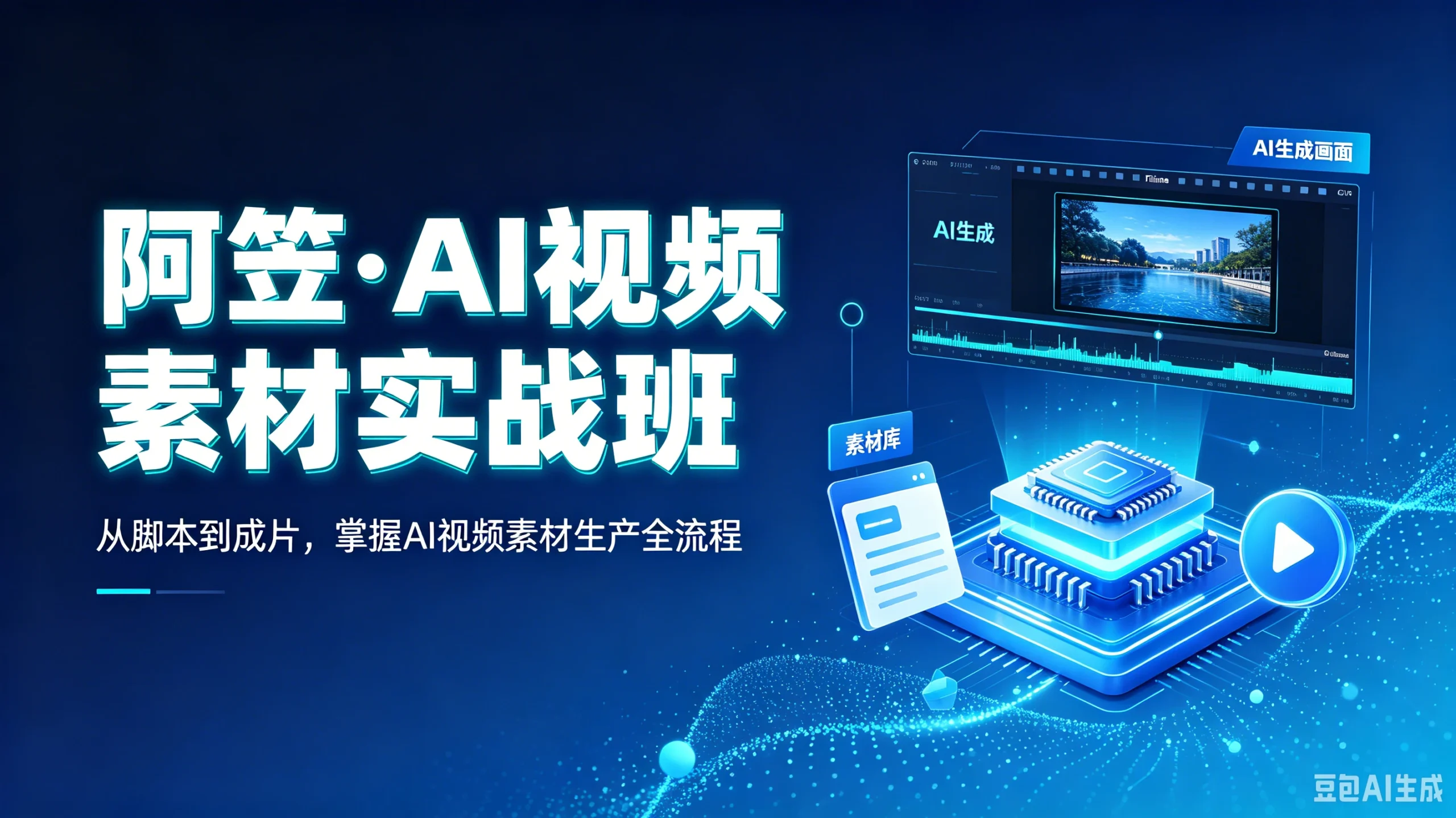 【精】阿笠·AI视频素材实战班，从脚本到成片，掌握AI视频素材生产全流程-淘米帮